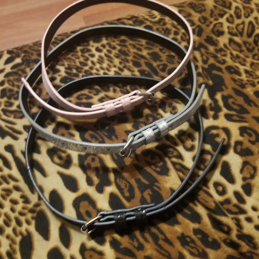 Stylish Kids Belts Set - Pink, Gray, Black